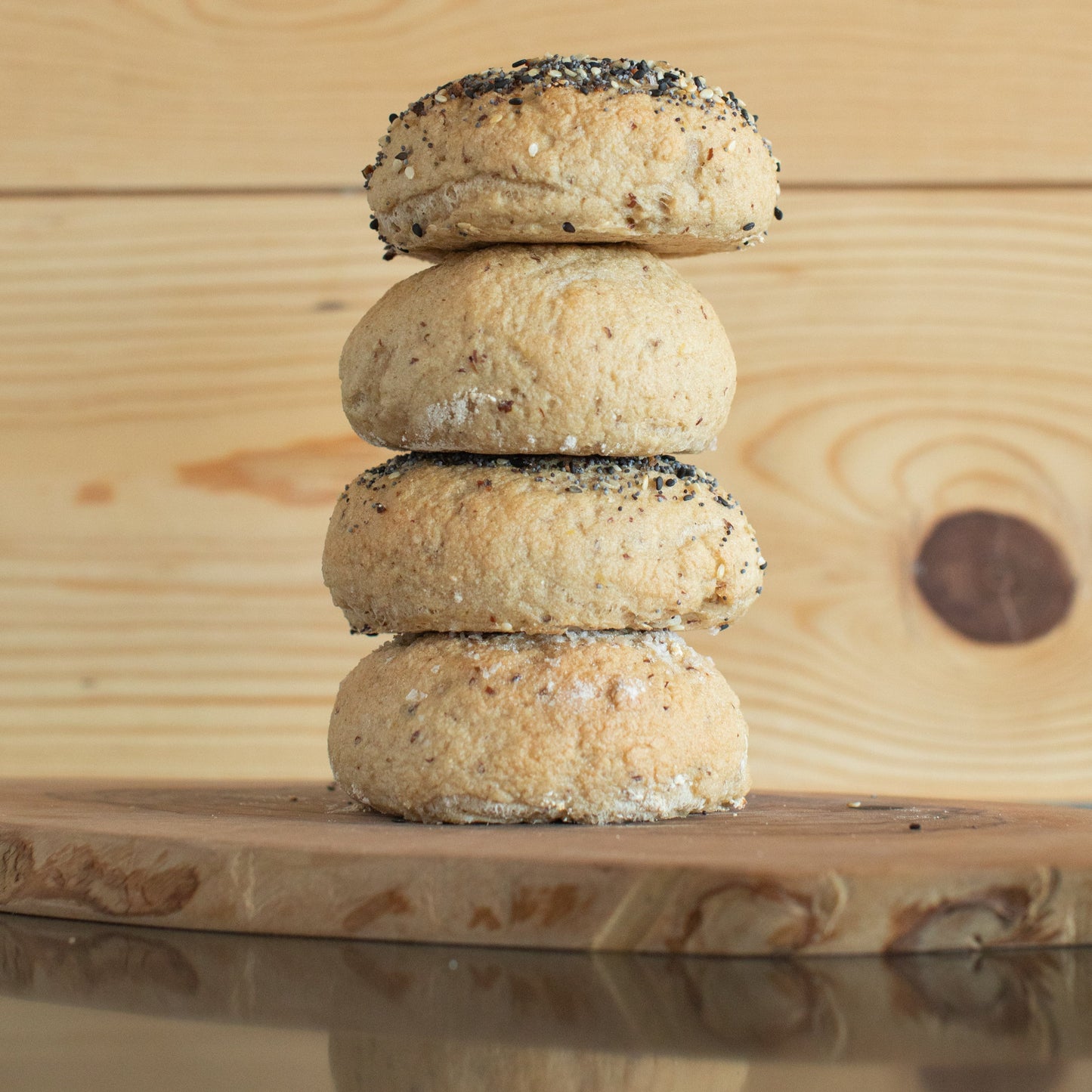 All organic gluten-free sourdough bagels made fresh