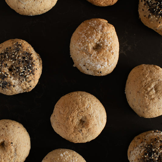 All organic gluten-free sourdough bagels made fresh
